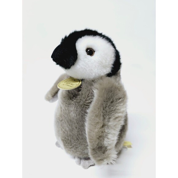 Miyoni by Aurora Baby Emperor Penguin Stuffed Animal 7" Gray and Black Plush - Picture 7 of 10